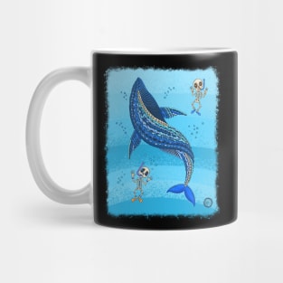 Colorful Blue Whale Skeleton - Dia De Los Muertos - Snorkeling Skeleton Mug